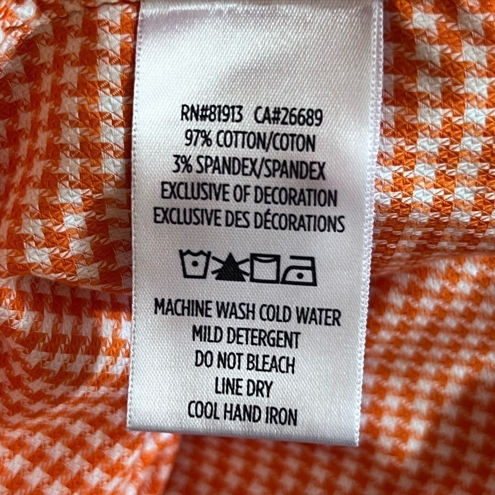 Robert Graham Men's Tailored Fit Howells Woven Shirt Orange & White Size XL - Picture 6 of 6